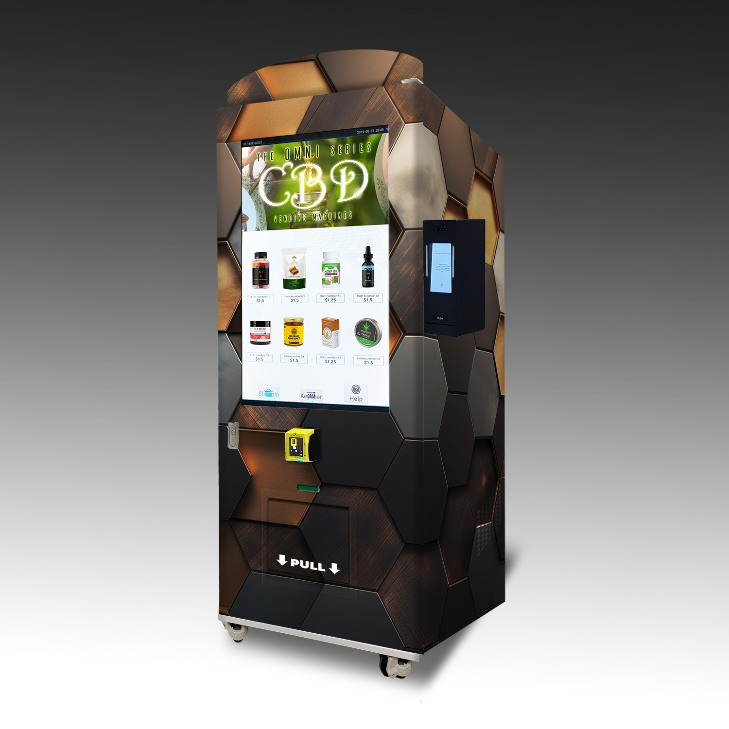 A custom CBD vending machine built for Dazzle Hex.