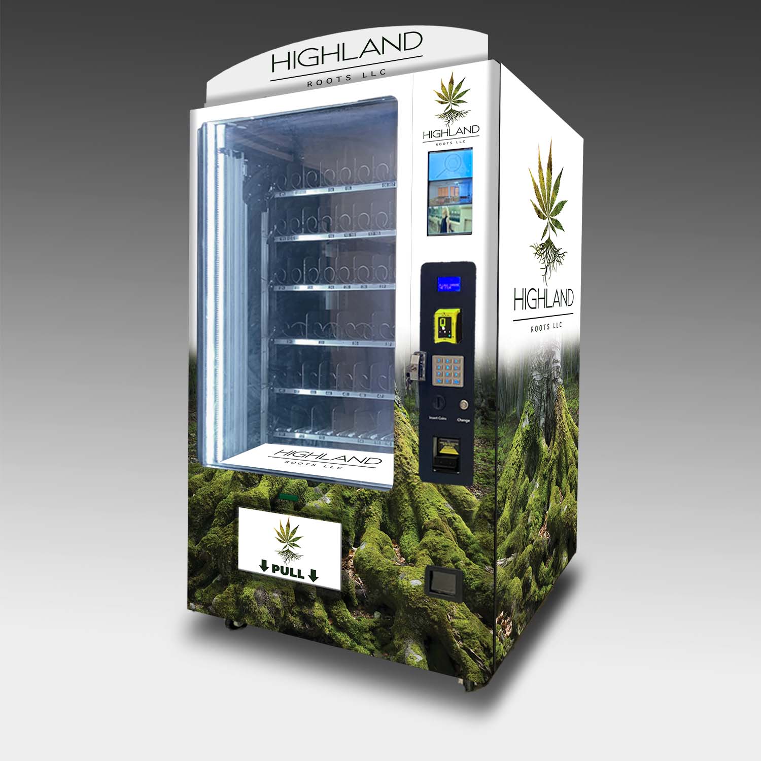 A custom CBD vending machine built for Highland Roots.