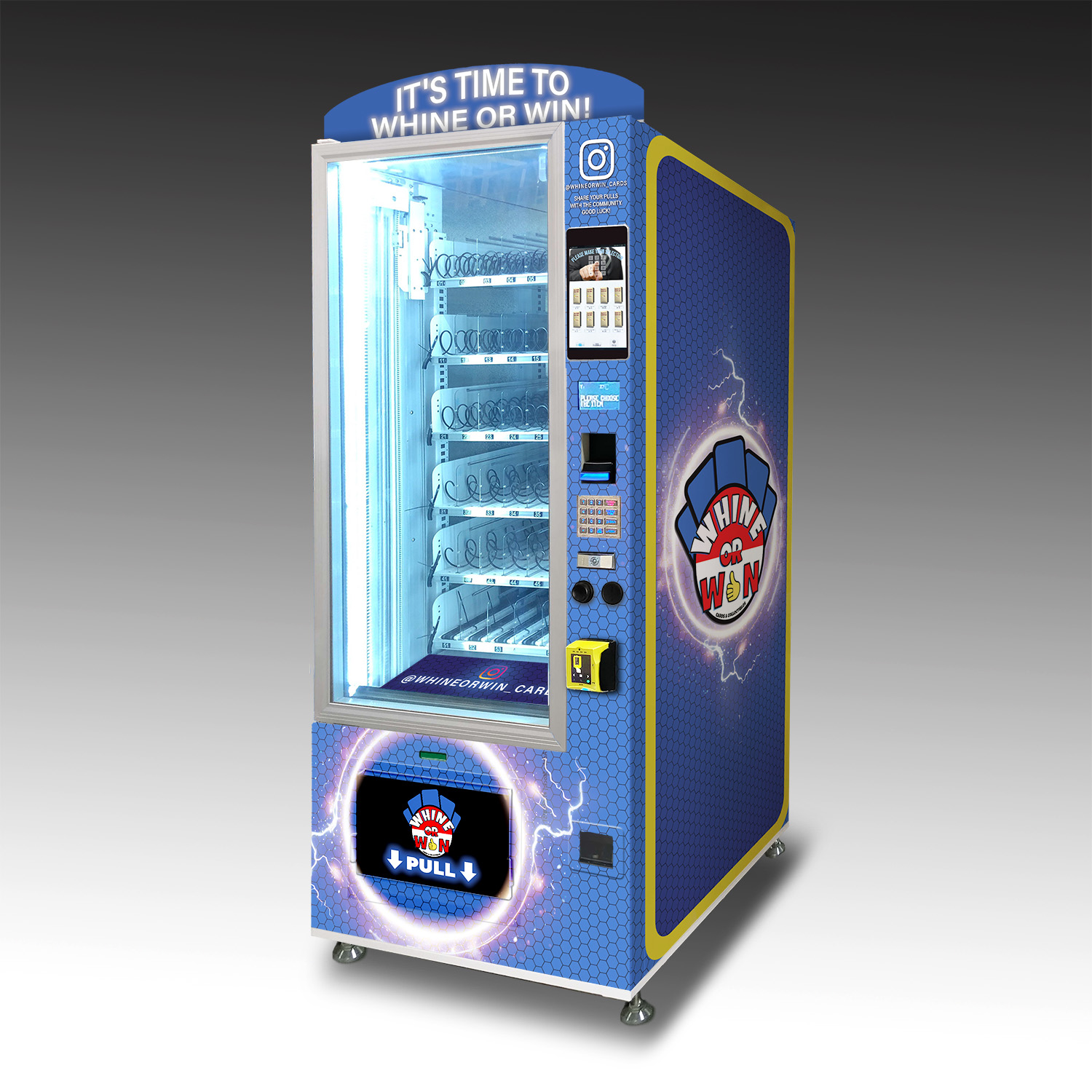 A custom vending machine with random mystery treasures and prizes.